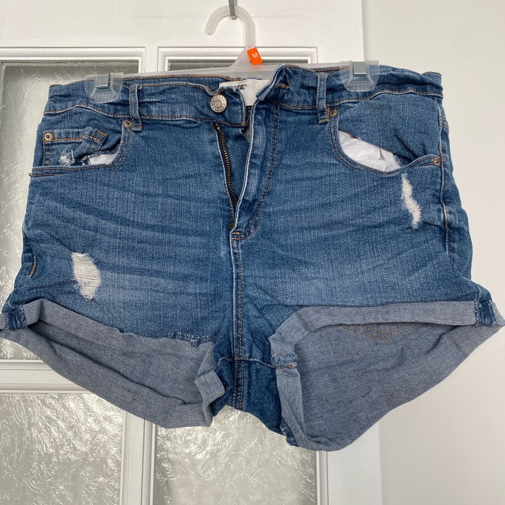 High Waisted Blue Denim Shorts
